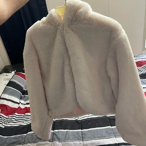 Forever 21 Faux Fur Open-Front Hoodie